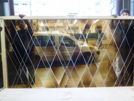 Vitraux civils, Création de vitraux pour le designer Tristan Auer, destinés à l’architecture intérieure d’un hôtel parisien en 2017., photographie : © Atelier Simon-Marq